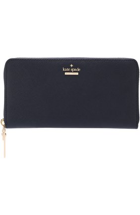 Кожаный кошелек на молнии с логотипом бренда Kate Spade New York, синего цвета, арт. PWRU5073B в ЦУМ | Фото №1 Кожаный кошелек на молнии с логотипом бренда Kate Spade New York синего цвета | Фото №1