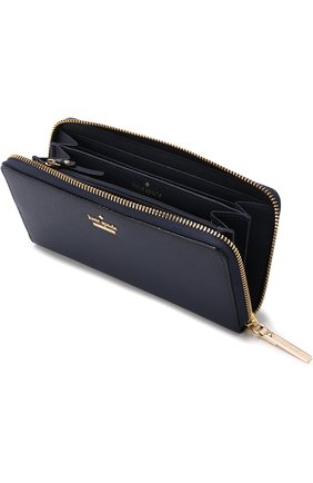 Кожаный кошелек на молнии с логотипом бренда Kate Spade New York, синего цвета, арт. PWRU5073B в ЦУМ | Фото №3 Кожаный кошелек на молнии с логотипом бренда Kate Spade New York синего цвета | Фото №3