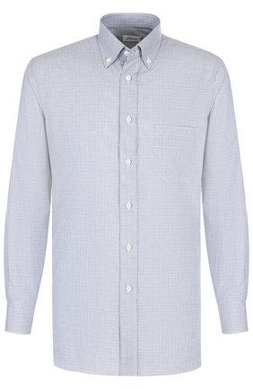 Мужская хлопковая сорочка с воротником button down BRIONI голубого цвета по цене 48350 руб., арт. SCAA0L/0703V | Фото 1 Мужская хлопковая сорочка с воротником button down BRIONI голубого цвета, арт. SCAA0L/0703V | Фото 1
