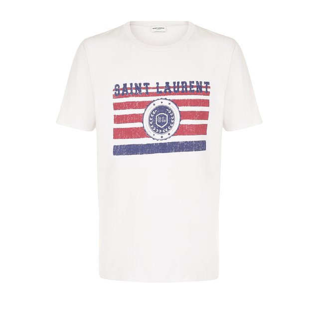 Хлопковая футболка с принтом Yves Saint Laurent 4477486