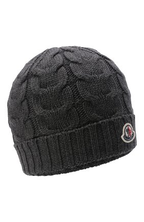Детского шерстяная шапка фактурной вязки MONCLER ENFANT серого цвета по цене 6300 руб., арт. D2-954-00110-05-04S02 | Фото 1 Детского шерстяная шапка фактурной вязки MONCLER ENFANT серого цвета, арт. D2-954-00110-05-04S02 | Фото 1