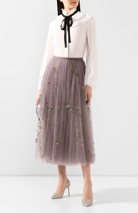 Женская туфли romy 85 с глиттером JIMMY CHOO серебряного цвета по цене 45400 руб., арт. R0MY 85/DGZ | Фото 2 Женская туфли romy 85 с глиттером JIMMY CHOO серебряного цвета, арт. R0MY 85/DGZ | Фото 2