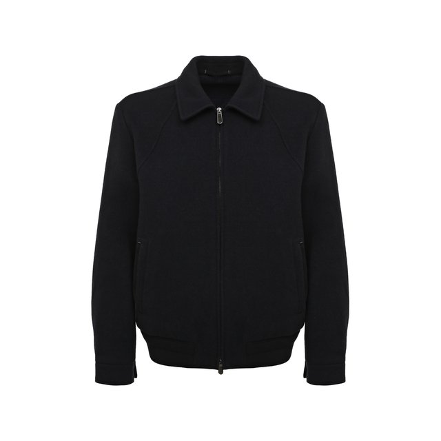 Однотонная куртка на молнии из смеси шерсти и кашемира Zegna Couture 4577691