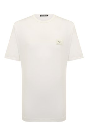 Мужская хлопковая футболка DOLCE & GABBANA белого цвета по цене 36300 руб., арт. G8HL0T/G70PD | Фото 1 Мужская хлопковая футболка DOLCE & GABBANA белого цвета, арт. G8HL0T/G70PD | Фото 1 (Материал внешний: Хлопок; Рукава: Короткие; Мужское Кросс-КТ: Футболка-одежда; Длина (для топов): Стандартные; Принт: Без принта; Стили: Кэжуэл; Статус проверки: Проверена категория)