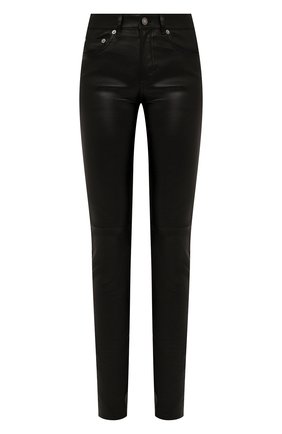 Женские кожаные брюки SAINT LAURENT черного цвета по цене 193000 руб., арт. 496409/Y5RG2 | Фото 1 Женские кожаные брюки SAINT LAURENT черного цвета, арт. 496409/Y5RG2 | Фото 1