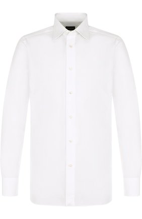 Мужская хлопковая сорочка ERMENEGILDO ZEGNA белого цвета по цене 27350 руб., арт. 403990/9MS0PA | Фото 1 Мужская хлопковая сорочка ERMENEGILDO ZEGNA белого цвета, арт. 403990/9MS0PA | Фото 1 (Длина (для топов): Стандартные; Рукава: Длинные; Материал внешний: Хлопок; Статус проверки: Проверено, Проверена категория; Случай: Формальный; Воротник: Кент; Принт: Однотонные; Манжеты: На пуговицах)