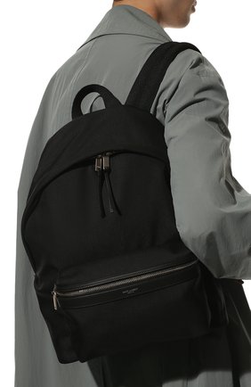 Мужской текстильный рюкзак city SAINT LAURENT черного цвета, арт. 534967/GIV3F | Фото 2 (Статус проверки: Проверена категория; Материал: Текстиль; Размер: large)