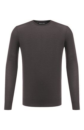 Мужской шерстяной джемпер GIORGIO ARMANI серого цвета по цене 66950 руб., арт. 8NSM01/SM01Z | Фото 1 Мужской шерстяной джемпер GIORGIO ARMANI серого цвета, арт. 8NSM01/SM01Z | Фото 1 (Рукава: Длинные; Длина (для топов): Стандартные; Материал внешний: Шерсть; Принт: Без принта; Мужское Кросс-КТ: Джемперы; Вырез: Круглый)