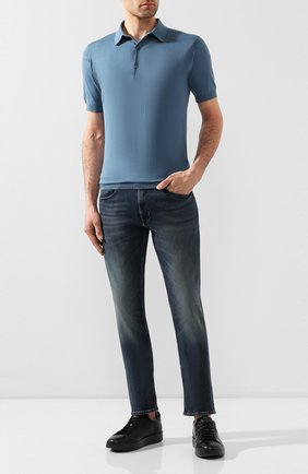 Мужские джинсы прямого кроя с потертостями POLO RALPH LAUREN темно-синего цвета по цене 15750 руб., арт. 710689371 | Фото 2 Мужские джинсы прямого кроя с потертостями POLO RALPH LAUREN темно-синего цвета, арт. 710689371 | Фото 2
