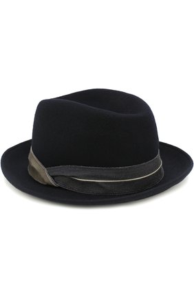 Мужская шерстяная шляпа GIORGIO ARMANI темно-синего цвета, арт. 747342/8A504 | Фото 2 (Материал: Шерсть, Текстиль)