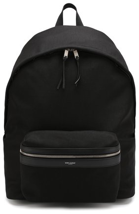 Мужской черный текстильный рюкзак city с внешним карманом на молнии Saint Laurent, арт. 534970/GIV3F купить в ЦУМ | Фото №1 Текстильный рюкзак City с внешним карманом на молнии Saint Laurent черный | Фото №1