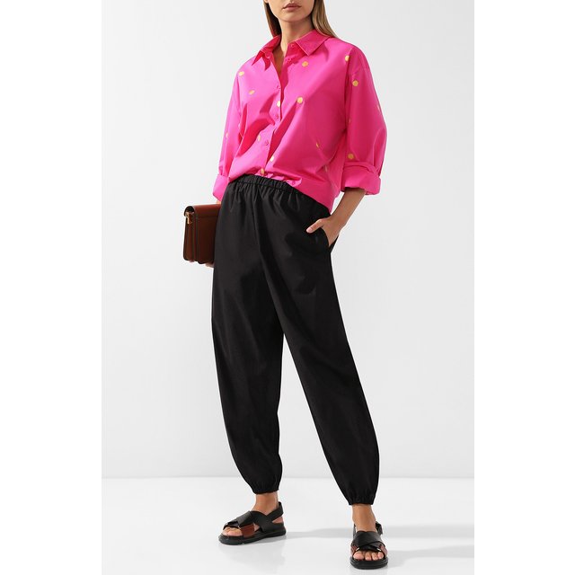 фото Укороченные хлопковые брюки с эластичным поясом nina donis