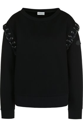 Хлопковый пуловер Moncler Noir Kei Ninomiya | Фото №1 Хлопковый пуловер Moncler Noir Kei Ninomiya | Фото №1