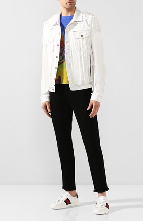 Мужские кожаные кеды ace GUCCI белого цвета по цене 41400 руб., арт. 386750/A38D0 | Фото 2 Мужские кожаные кеды ace GUCCI белого цвета, арт. 386750/A38D0 | Фото 2