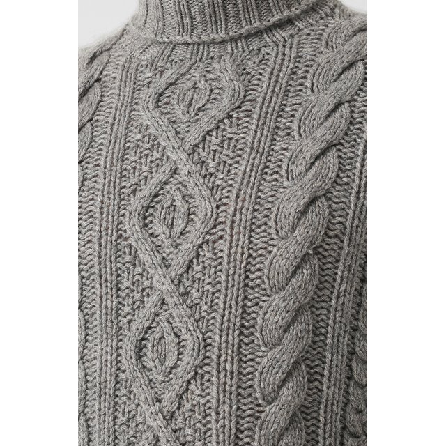 фото Кашемировый свитер фактурной вязки с воротником-стойкой ralph lauren