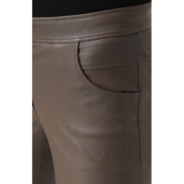 Однотонные кожаные брюки с карманами BRUNELLO CUCINELLI 4736675