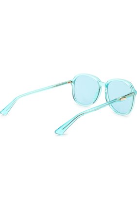 Женские солнцезащитные очки GUCCI голубого цвета по цене 19950 руб., арт. GG0259 001 | Фото 4 Женские солнцезащитные очки GUCCI голубого цвета, арт. GG0259 001 | Фото 4