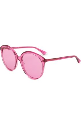 Женские солнцезащитные очки GUCCI розового цвета, арт. GG0257 005 | Фото 1 (Тип очков: С/з)