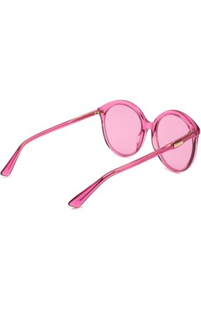 Женские солнцезащитные очки GUCCI розового цвета, арт. GG0257 005 | Фото 4 (Тип очков: С/з)