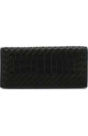 Мужской портмоне из кожи крокодила с плетением intrecciato BOTTEGA VENETA черного цвета по цене 84300 руб., арт. 120697/V00A5 | Фото 1 Мужской портмоне из кожи крокодила с плетением intrecciato BOTTEGA VENETA черного цвета, арт. 120697/V00A5 | Фото 1