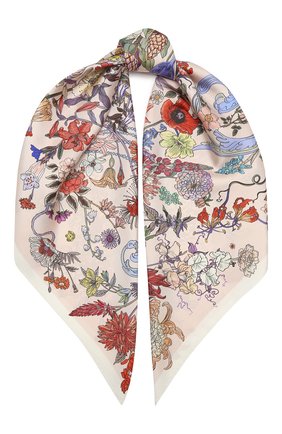 Женский шелковый платок 100 flowers RADICAL CHIC розового цвета по цене 19500 руб., арт. 402653.21.09 | Фото 1 Женский шелковый платок 100 flowers RADICAL CHIC розового цвета, арт. 402653.21.09 | Фото 1