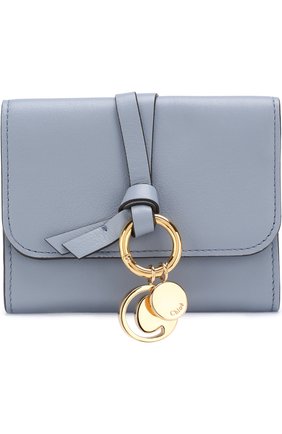 Кожаный кошелек Alphabet Chloé, голубого цвета, арт. CHC17AP945H1Z в ЦУМ | Фото №1 Кожаный кошелек Alphabet Chloé голубого цвета | Фото №1
