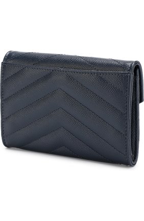 Кожаный кошелек Monogram Saint Laurent, темно-синего цвета, арт. 414404/B0W01 в ЦУМ | Фото №2 Кожаный кошелек Monogram Saint Laurent темно-синего цвета | Фото №2