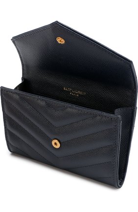 Кожаный кошелек Monogram Saint Laurent, темно-синего цвета, арт. 414404/B0W01 в ЦУМ | Фото №3 Кожаный кошелек Monogram Saint Laurent темно-синего цвета | Фото №3