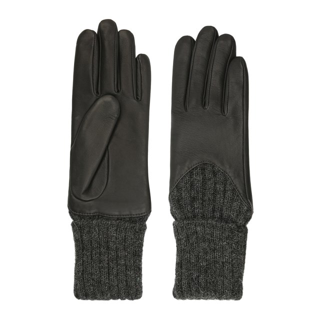 фото Кожаные перчатки с вязаными манжетами agnelle