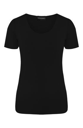 Женская футболка из вискозы EMPORIO ARMANI черного цвета по цене 17700 руб., арт. 8N2M6A/2J85Z | Фото 1 Женская футболка из вискозы EMPORIO ARMANI черного цвета, арт. 8N2M6A/2J85Z | Фото 1