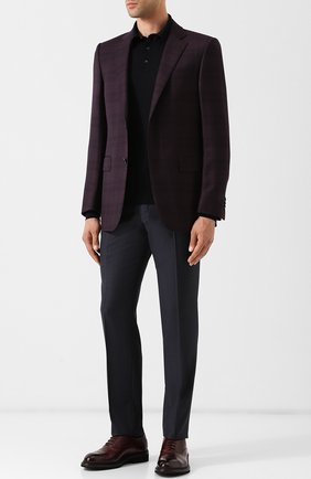 Мужское шерстяное поло с длинными рукавами ERMENEGILDO ZEGNA темно-синего цвета по цене 62800 руб., арт. URM00/132 | Фото 2 Мужское шерстяное поло с длинными рукавами ERMENEGILDO ZEGNA темно-синего цвета, арт. URM00/132 | Фото 2