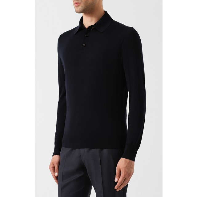фото Шерстяное поло с длинными рукавами ermenegildo zegna