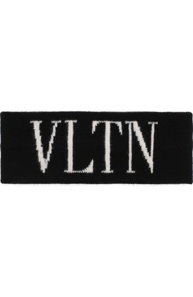 Повязка на голову из смеси шерсти и кашемира VLTN | Фото №1 Повязка на голову из смеси шерсти и кашемира VLTN | Фото №1