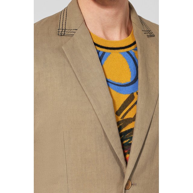 фото Однобортный пиджак из смеси льна и хлопка bottega veneta