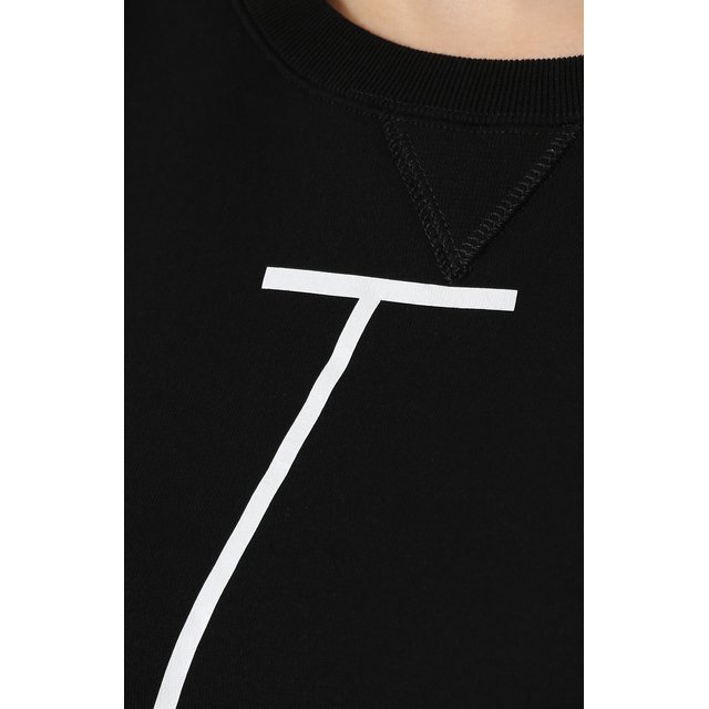 фото Хлопковый пуловер с круглым вырезом и логотипом бренда valentino