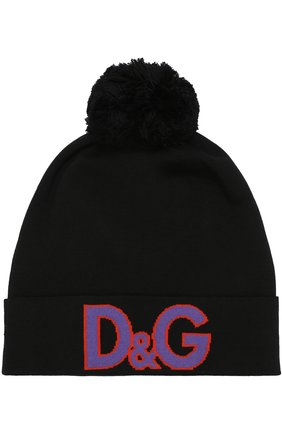 Шерстяная шапка с помпоном Dolce & Gabbana, черного цвета, арт. FX282T/JAVIE в ЦУМ | Фото №2 Шерстяная шапка с помпоном Dolce & Gabbana черного цвета | Фото №2