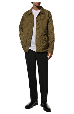 Мужская стеганая куртка с отложным воротником RRL зеленого цвета, арт. 782706026 | Фото 2 (Длина (верхняя одежда): Короткие; Рукава: Длинные; Материал внешний: Синтетический материал)