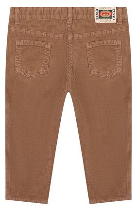 Детские вельветовые брюки GUCCI бежевого цвета, арт. 522146/XBE48 | Фото 2 (Материал внешний: Хлопок; Статус проверки: Проверена категория)