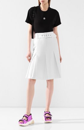 Женская хлопковая футболка STELLA MCCARTNEY черного цвета по цене 31950 руб., арт. 457142/SLW23 | Фото 2 Женская хлопковая футболка STELLA MCCARTNEY черного цвета, арт. 457142/SLW23 | Фото 2