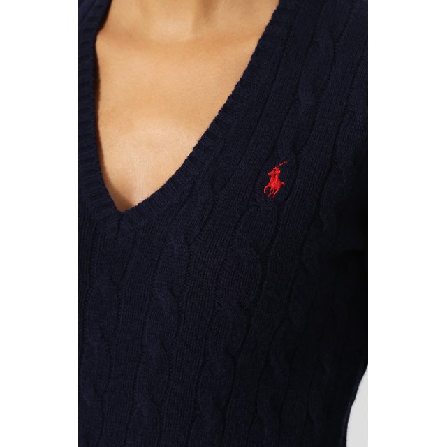 фото Пуловер фактурной вязки с v-образным вырезом polo ralph lauren