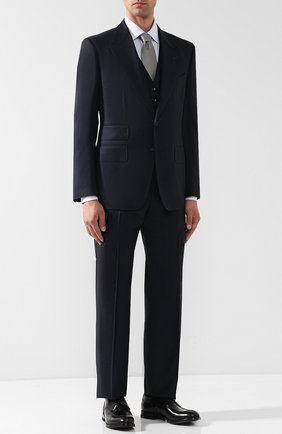 Мужской костюм-тройка из шерсти TOM FORD синего цвета по цене 333000 руб., арт. 411R38/31AL43 | Фото 1 Мужской костюм-тройка из шерсти TOM FORD синего цвета, арт. 411R38/31AL43 | Фото 1