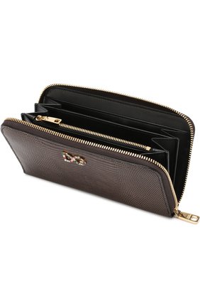 Кожаный кошелек на молнии Dolce & Gabbana, коричневого цвета, арт. BI0473/AU772 в ЦУМ | Фото №3 Кожаный кошелек на молнии Dolce & Gabbana коричневого цвета | Фото №3