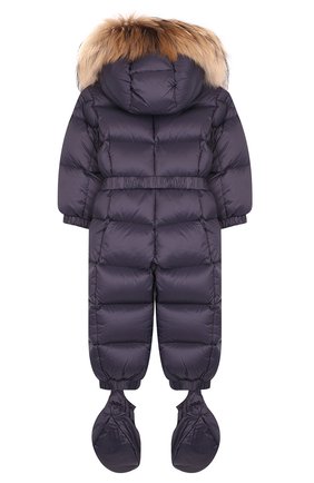 Детский комплект из пухового комбинезона и пинеток MONCLER ENFANT синего цвета по цене 44000 руб., арт. D2-951-14355-25-53079/3M-18M | Фото 2 Детский комплект из пухового комбинезона и пинеток MONCLER ENFANT синего цвета, арт. D2-951-14355-25-53079/3M-18M | Фото 2