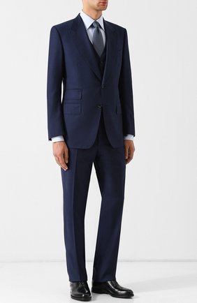 Мужской костюм-тройка из шерсти TOM FORD синего цвета по цене 364500 руб., арт. 422R83/31AL43 | Фото 1 Мужской костюм-тройка из шерсти TOM FORD синего цвета, арт. 422R83/31AL43 | Фото 1