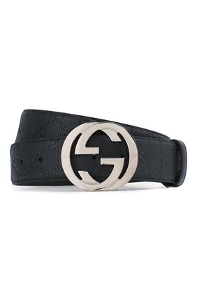 Мужской кожаный ремень signature GUCCI синего цвета по цене 30400 руб., арт. 411924/CWC1N | Фото 1 Мужской кожаный ремень signature GUCCI синего цвета, арт. 411924/CWC1N | Фото 1