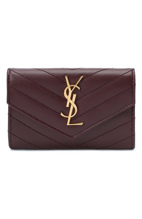 Женские кожаный кошелек monogram SAINT LAURENT бордового цвета по цене 28550 руб., арт. 414404/B0W01 | Фото 1 Женские кожаный кошелек monogram SAINT LAURENT бордового цвета, арт. 414404/B0W01 | Фото 1