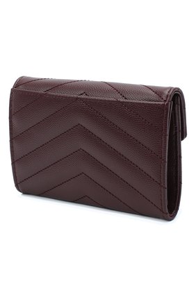 Женские кожаный кошелек monogram SAINT LAURENT бордового цвета по цене 28550 руб., арт. 414404/B0W01 | Фото 2 Женские кожаный кошелек monogram SAINT LAURENT бордового цвета, арт. 414404/B0W01 | Фото 2