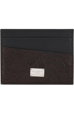 Мужской футляр для кредитных карт с отделкой из кожи каймана DOLCE & GABBANA коричневого цвета по цене 31700 руб., арт. BP0330/A2Q71/CYAC | Фото 1 Мужской футляр для кредитных карт с отделкой из кожи каймана DOLCE & GABBANA коричневого цвета, арт. BP0330/A2Q71/CYAC | Фото 1