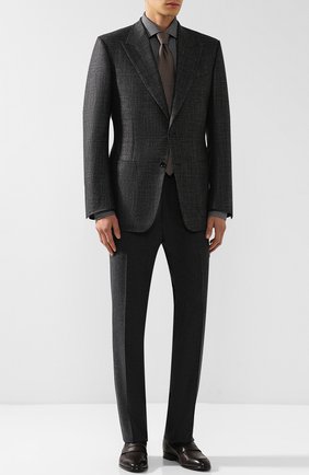 Мужская хлопковая сорочка TOM FORD черно-белого цвета по цене 59200 руб., арт. 4FT830/94C1AX | Фото 2 Мужская хлопковая сорочка TOM FORD черно-белого цвета, арт. 4FT830/94C1AX | Фото 2 (Длина (для топов): Стандартные; Материал внешний: Хлопок; Рукава: Длинные; Статус проверки: Проверена категория, Проверено; Принт: Однотонные; Случай: Формальный; Манжеты: На пуговицах; Воротник: Кент)