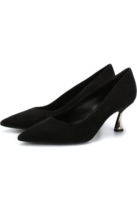 Замшевые туфли на каблуке kitten heel | Фото №1 Замшевые туфли на каблуке kitten heel | Фото №1